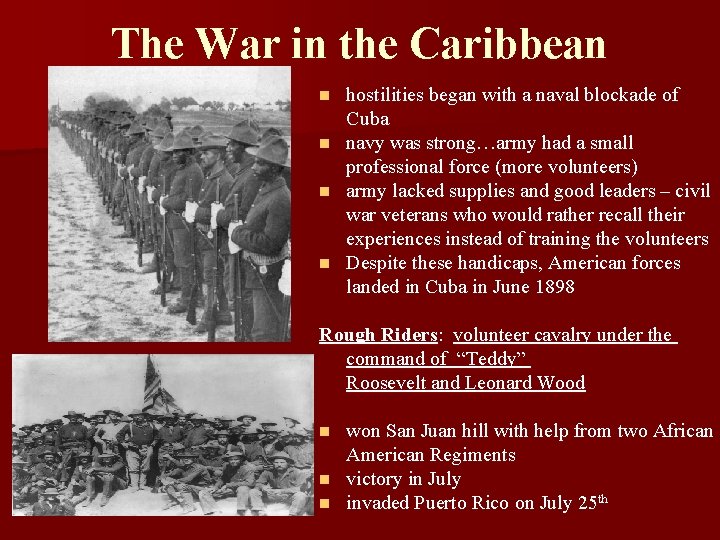 The War in the Caribbean hostilities began with a naval blockade of Cuba n