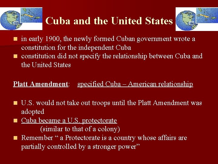 Cuba and the United States in early 1900, the newly formed Cuban government wrote