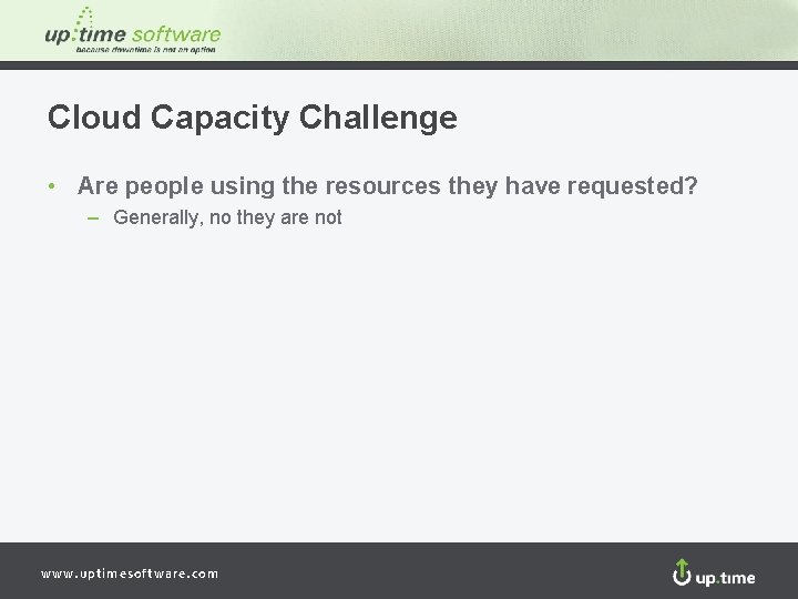 Cloud Capacity Challenge • Are people using the resources they have requested? – Generally,