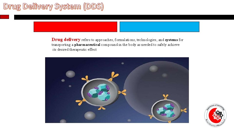Drug Delivery System (DDS) Drug delivery refers to approaches, formulations, technologies, and systems for