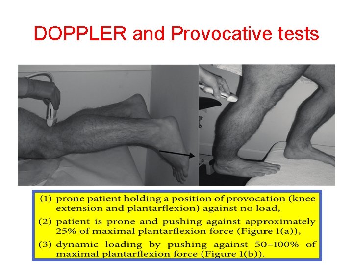 DOPPLER and Provocative tests 