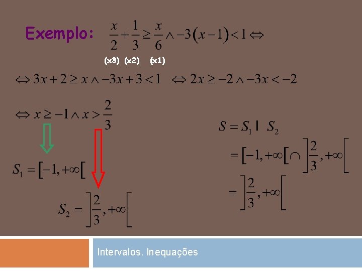 Exemplo: (x 3) (x 2) (x 1) Intervalos. Inequações 