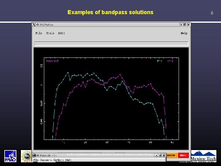 Examples of bandpass solutions Ninth Synthesis Imaging Summer School, Socorro, June 15 -22, 2004