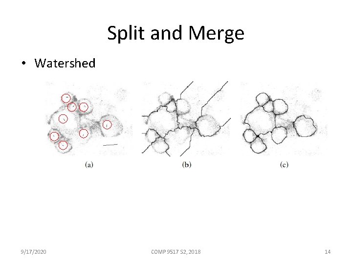 Split and Merge • Watershed 9/17/2020 COMP 9517 S 2, 2018 14 