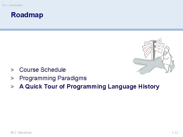 PS — Introduction Roadmap > Course Schedule > Programming Paradigms > A Quick Tour