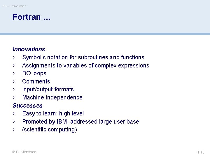 PS — Introduction Fortran … Innovations > Symbolic notation for subroutines and functions >