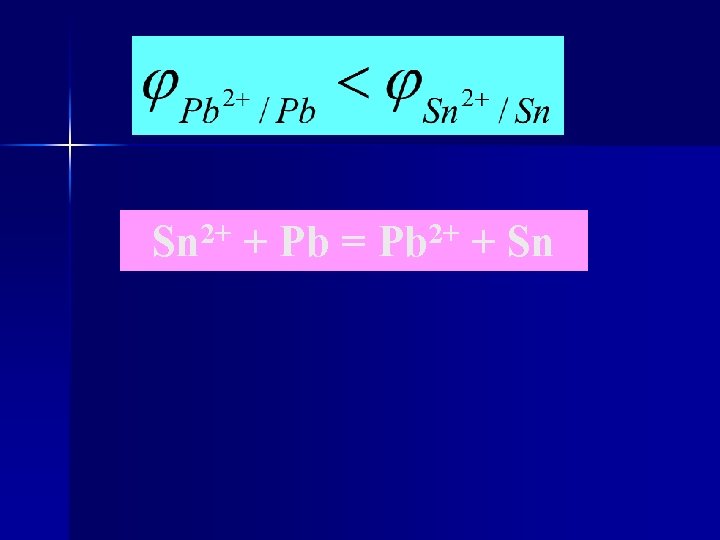 2+ Sn + Pb = 2+ Pb + Sn 