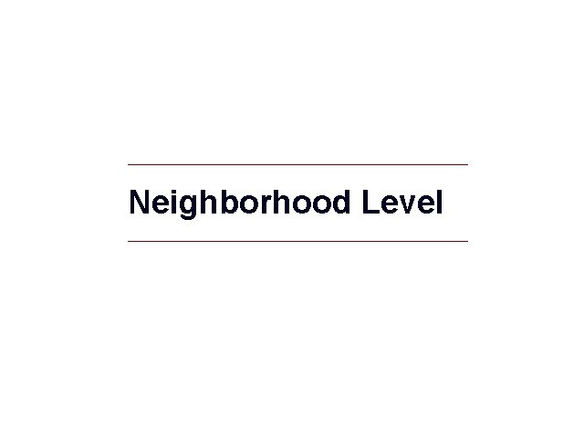 Neighborhood Level 