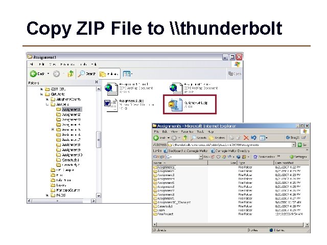 Copy ZIP File to \thunderbolt 