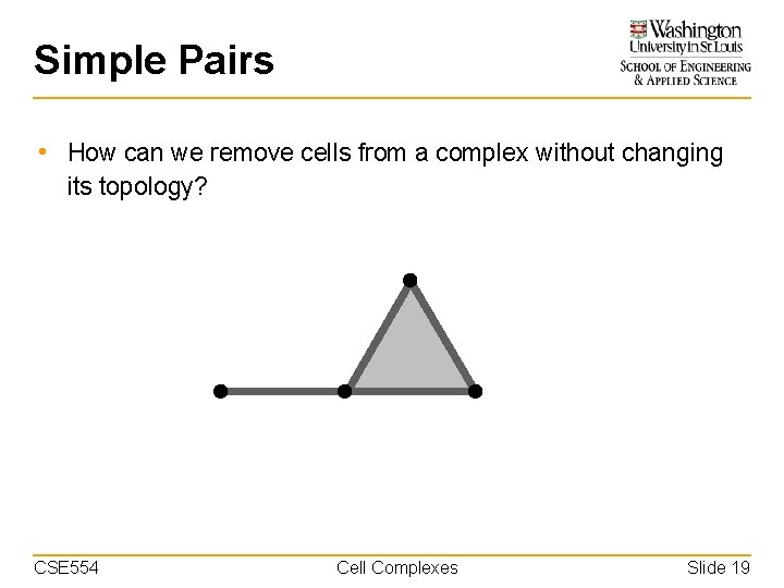 Simple Pairs • How can we remove cells from a complex without changing its