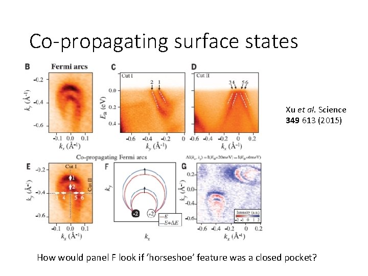 Co-propagating surface states Xu et al. Science 349 613 (2015) How would panel F Co-propagating surface states Xu et al. Science 349 613 (2015) How would panel F
