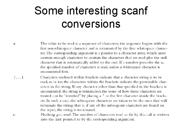 Some interesting scanf conversions 