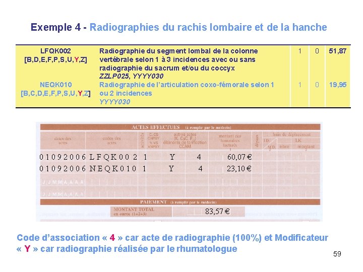 Exemple 4 - Radiographies du rachis lombaire et de la hanche LFQK 002 [B,