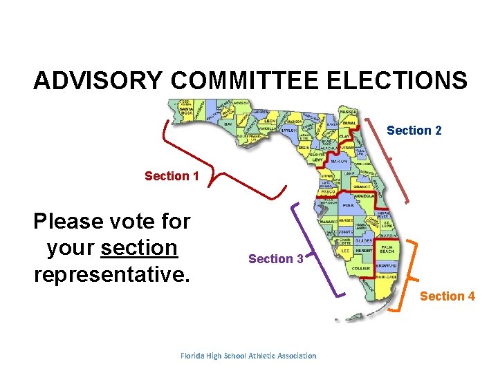 ADVISORY COMMITTEE ELECTIONS Section 2 Section 1 Please vote for your section representative. Section