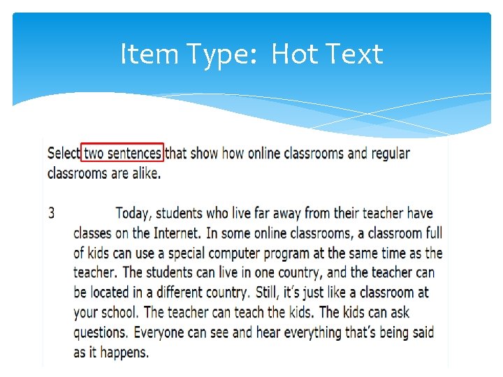 Item Type: Hot Text Item Type: Hot Text