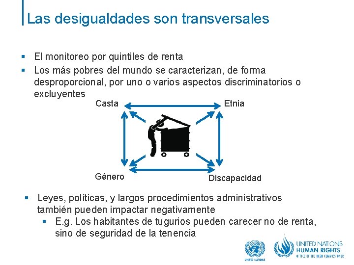 Las desigualdades son transversales § El monitoreo por quintiles de renta § Los más