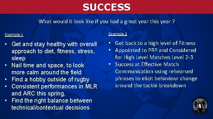 SUCCESS What would it look like if you had a great year this year