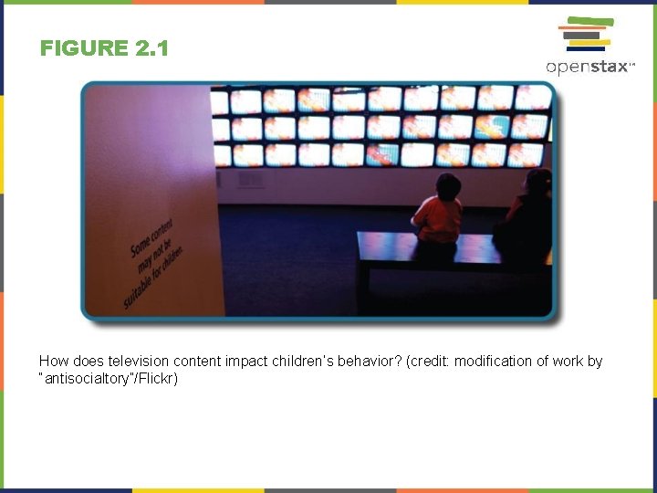 FIGURE 2. 1 How does television content impact children’s behavior? (credit: modification of work