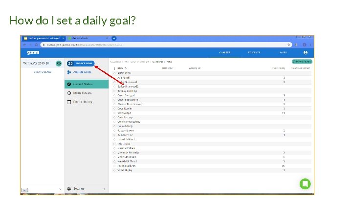 How do I set a daily goal? 