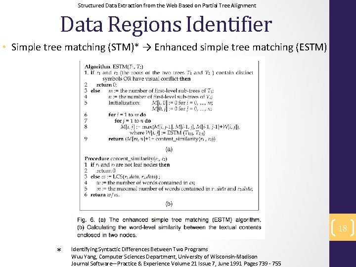 Structured Data Extraction from the Web Based on Partial Tree Alignment Data Regions Identifier