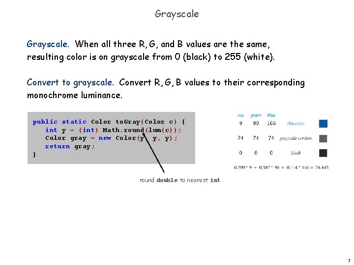 Grayscale. When all three R, G, and B values are the same, resulting color