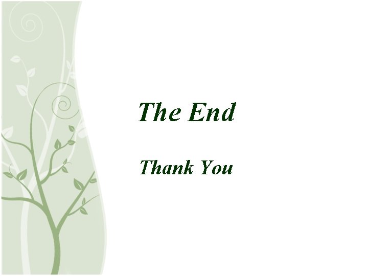 The End Thank You 