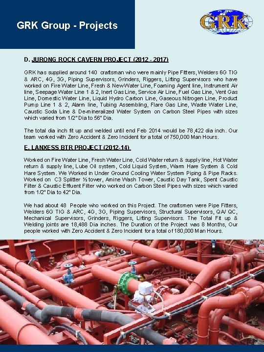 GRK Group - Projects D. JURONG ROCK CAVERN PROJECT (2012 - 2017) GRK has