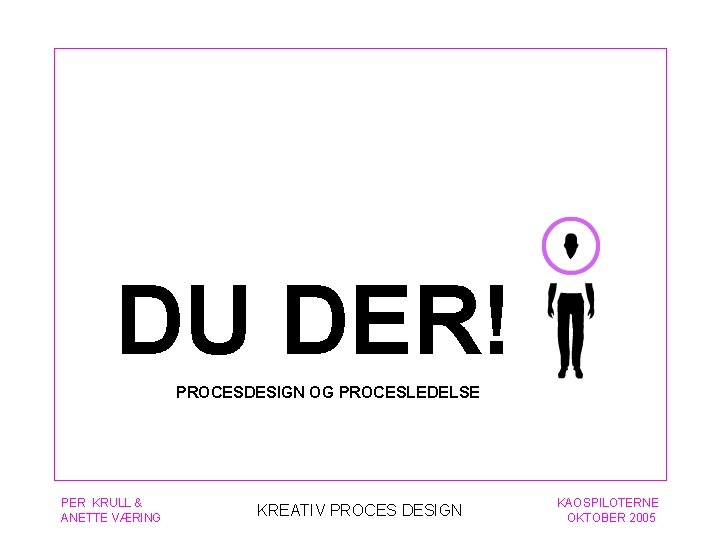 DU DER! PROCESDESIGN OG PROCESLEDELSE PER KRULL & ANETTE VÆRING KREATIV PROCES DESIGN KAOSPILOTERNE