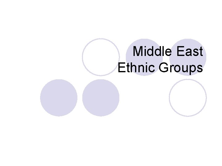Middle East Ethnic Groups 