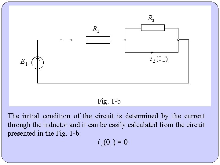 Fig. 1 -b The initial condition of the circuit is determined by the current Fig. 1 -b The initial condition of the circuit is determined by the current