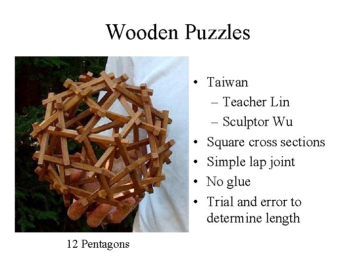 Wooden Puzzles • Taiwan – Teacher Lin – Sculptor Wu • Square cross sections