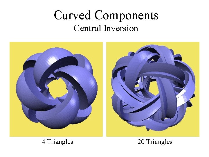 Curved Components Central Inversion 4 Triangles 20 Triangles 