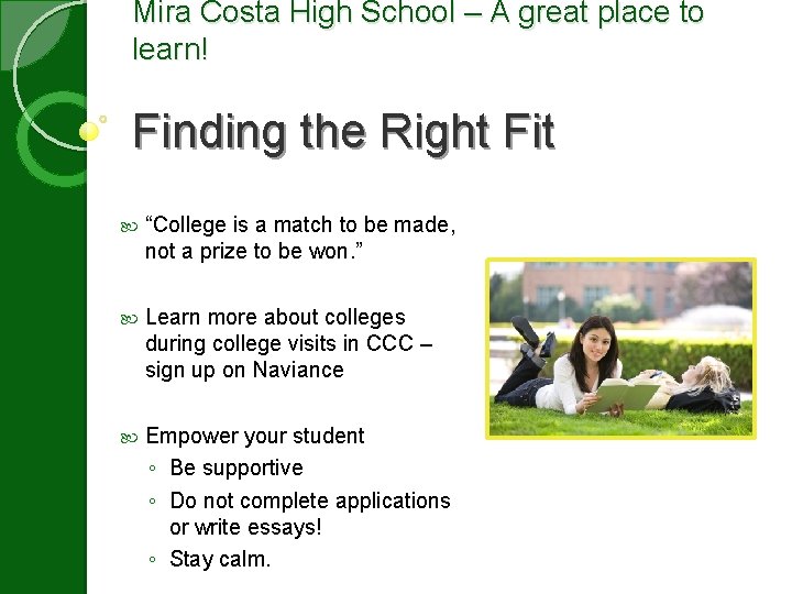 Mira Costa High School – A great place to learn! Finding the Right Fit