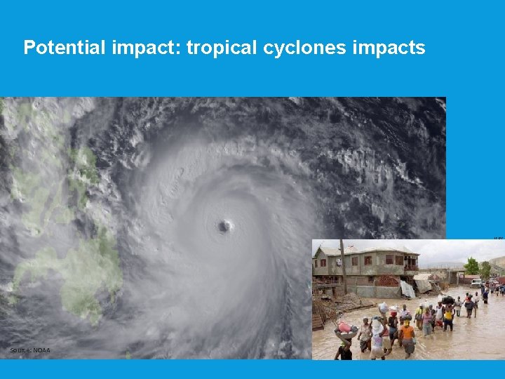 Potential impact: tropical cyclones impacts IFRC Source: NOAA 