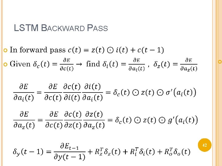 LSTM BACKWARD PASS 42 