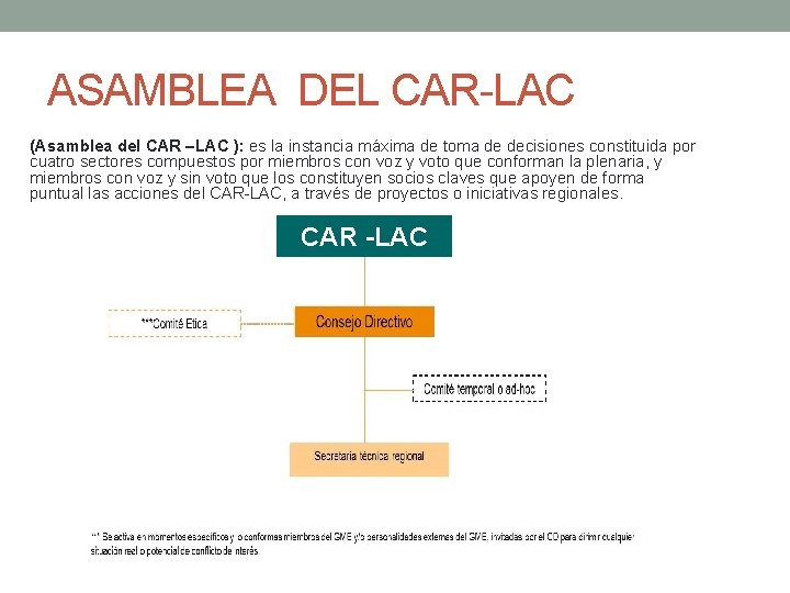 ASAMBLEA DEL CAR-LAC (Asamblea del CAR –LAC ): es la instancia máxima de toma