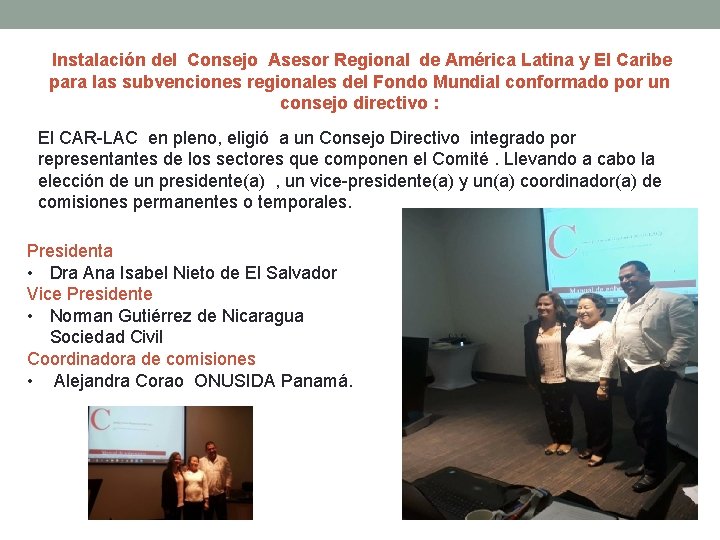  Instalación del Consejo Asesor Regional de América Latina y El Caribe para las