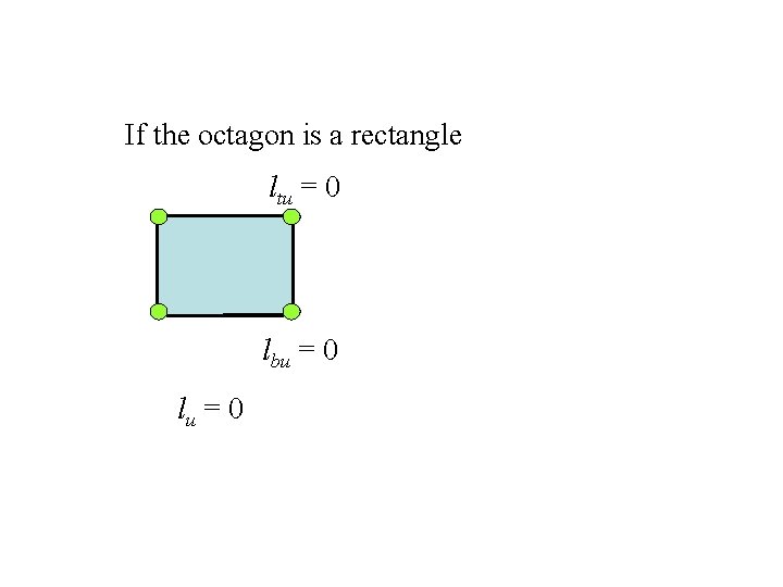 If the octagon is a rectangle ltu = 0 lbu = 0 lu =