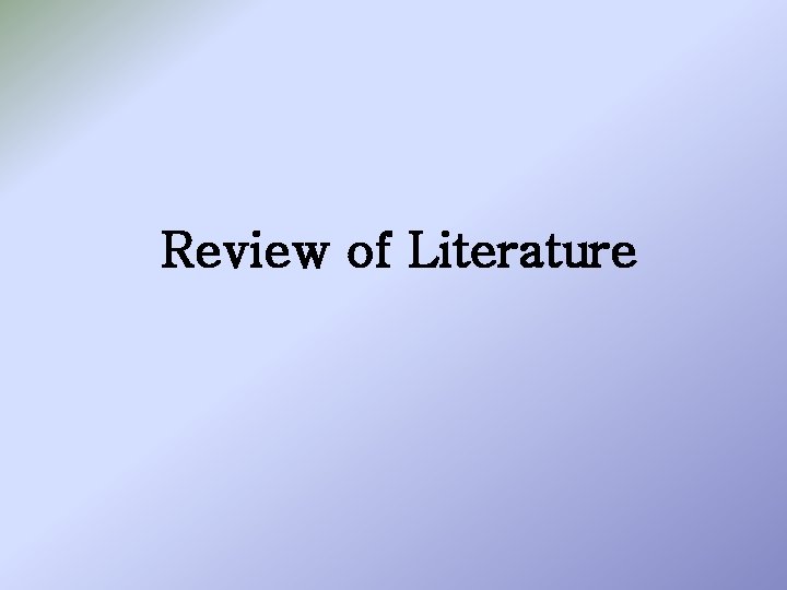 Review of Literature 