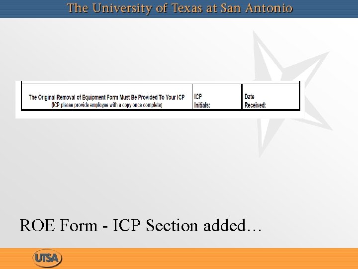 ROE Form - ICP Section added… 