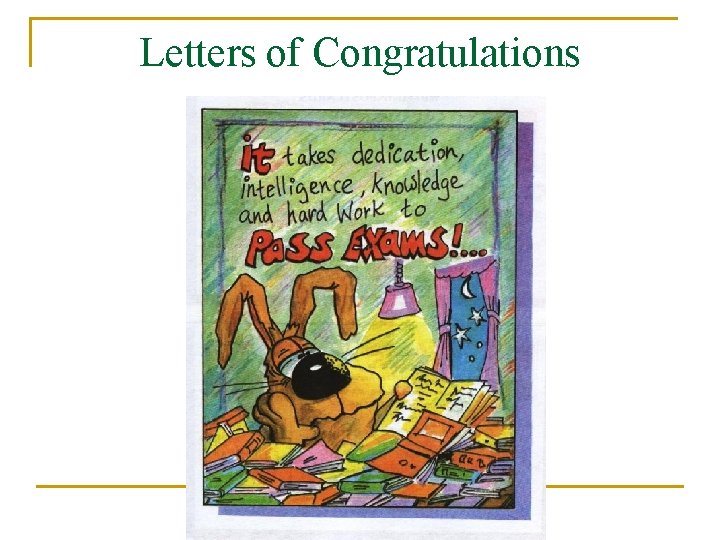 Letters of Congratulations 