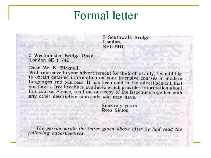 Formal letter 