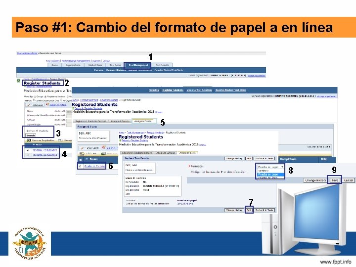 Paso #1: Cambio del formato de papel a en línea 1 2 5 3