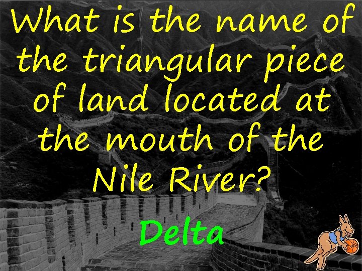 What is the name of the triangular piece of land located at the mouth