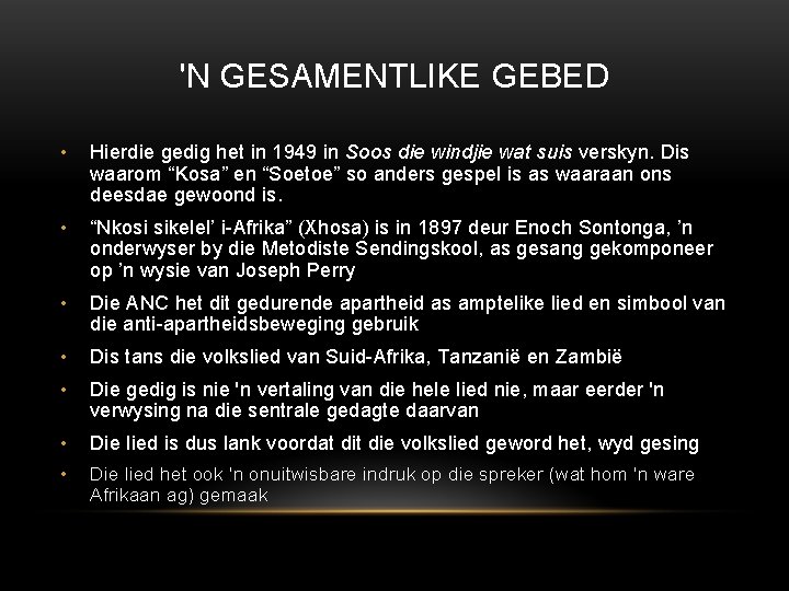 'N GESAMENTLIKE GEBED • Hierdie gedig het in 1949 in Soos die windjie wat