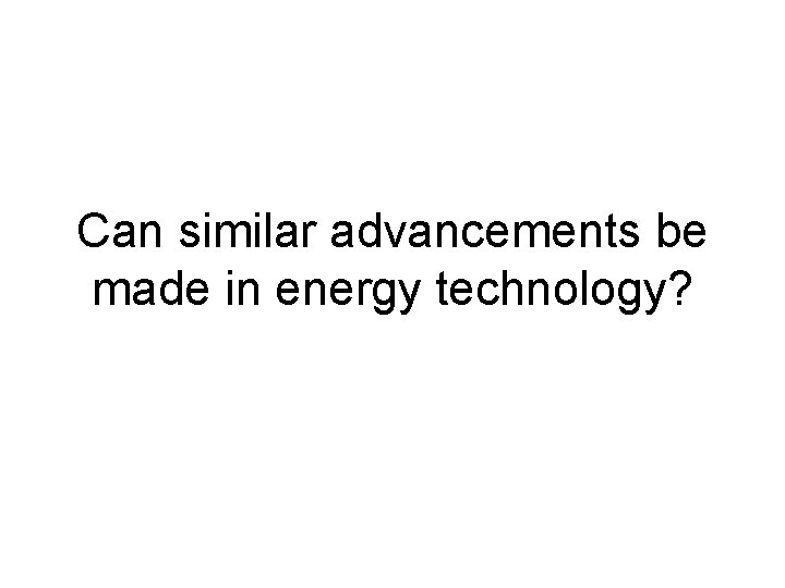 Can similar advancements be made in energy technology? Can similar advancements be made in energy technology?