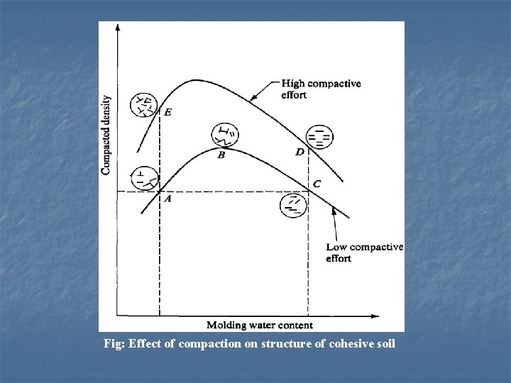 Fig: Effect of compaction on structure of cohesive soil 