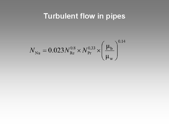 Turbulent flow in pipes 