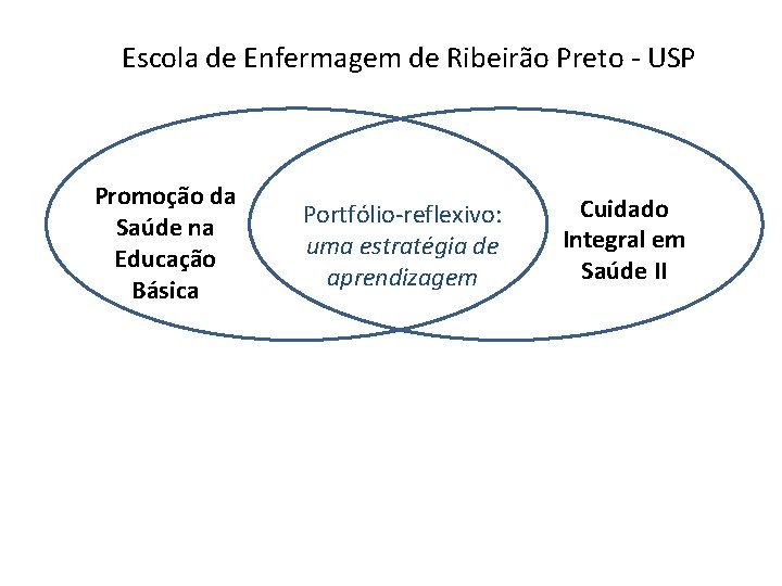 Escola de Enfermagem de Ribeirão Preto - USP Promoção da Saúde na Educação Básica