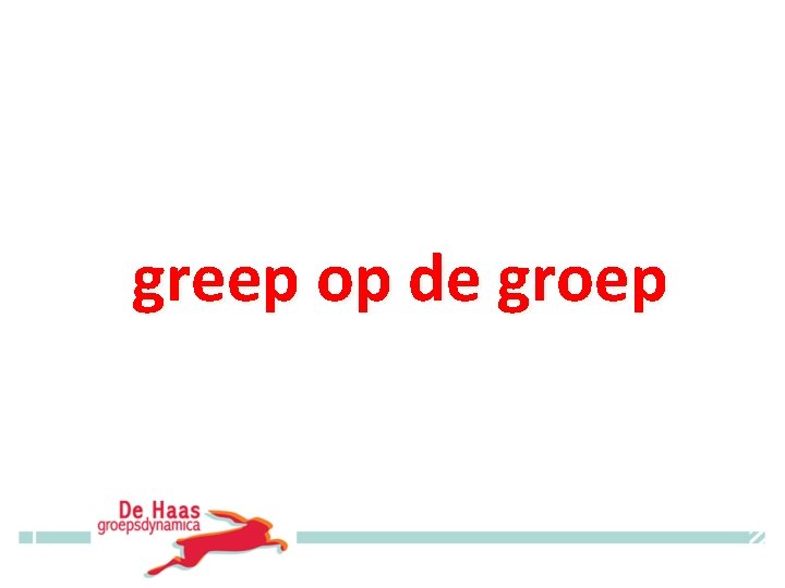 greep op de groep www. dehaasgroepsdynamica. nl 